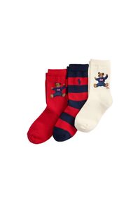 Zestaw 3 par wysokich skarpet dziecięcych Polo Ralph Lauren. Wzór: kolorowy