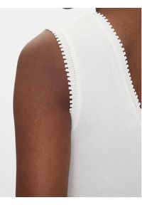 Morgan Top 242-MUSHU Biały Slim Fit. Kolor: biały. Materiał: syntetyk #5