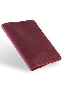 Skórzany cienki portfel slim wallet BRODRENE SW01 czerwony. Kolor: czerwony. Materiał: skóra #1