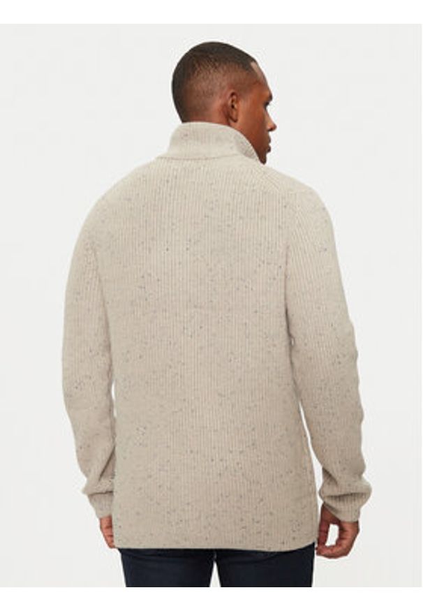 G-Star RAW - G-Star Raw Sweter D25123-D754 Beżowy Regular Fit. Kolor: beżowy. Materiał: syntetyk, wiskoza