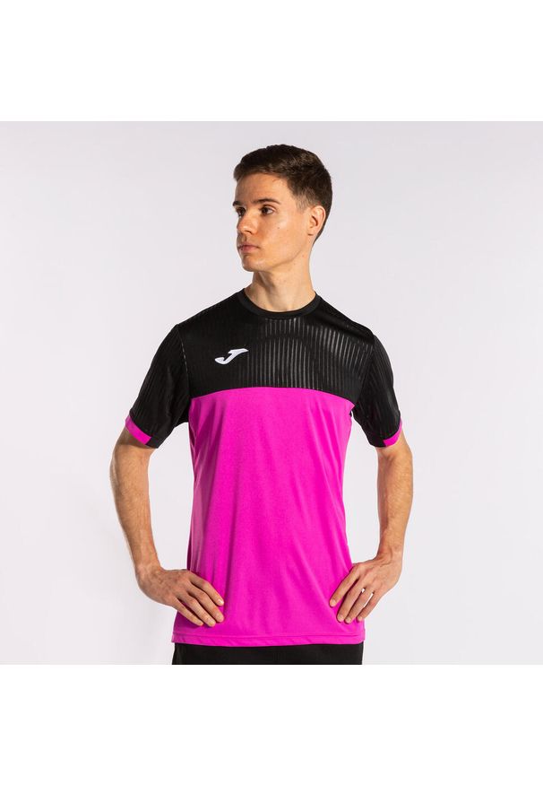 Koszulka do tenisa z krótkim rekawem męska Joma SHORT SLEEVE T- SHIRT. Kolor: czarny, różowy, wielokolorowy. Długość: krótkie. Sport: tenis
