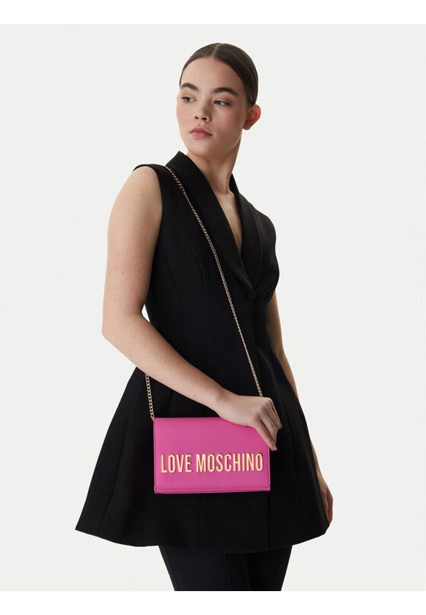 Love Moschino - LOVE MOSCHINO Torebka JC4103PP1OKD0604 Różowy. Kolor: różowy. Materiał: skórzane