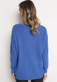 Born2be - Niebieski Klasyczny Sweter z Długim Rękawem Darissa. Kolor: niebieski. Materiał: tkanina, dzianina. Długość rękawa: długi rękaw. Długość: długie. Styl: klasyczny #5