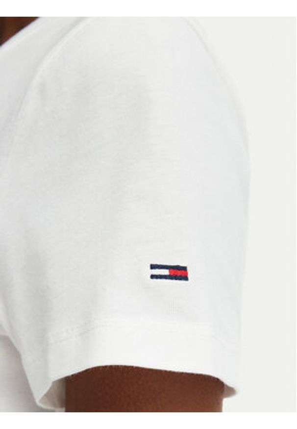 Tommy Jeans T-Shirt DW0DW23481 Biały Regular Fit. Kolor: biały. Materiał: bawełna