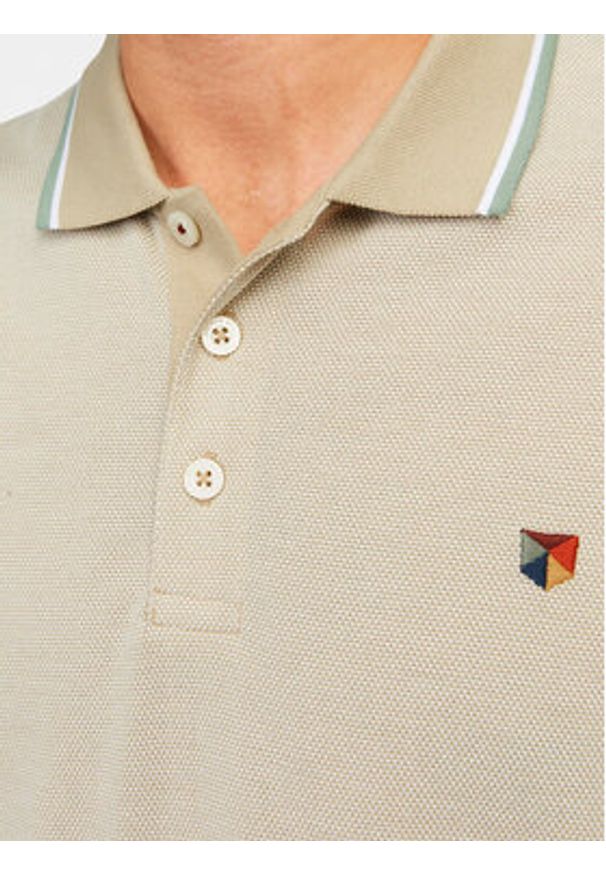 Jack & Jones - Jack&Jones Polo Bluwin 12169064 Beżowy Regular Fit. Typ kołnierza: polo. Kolor: beżowy. Materiał: bawełna, syntetyk