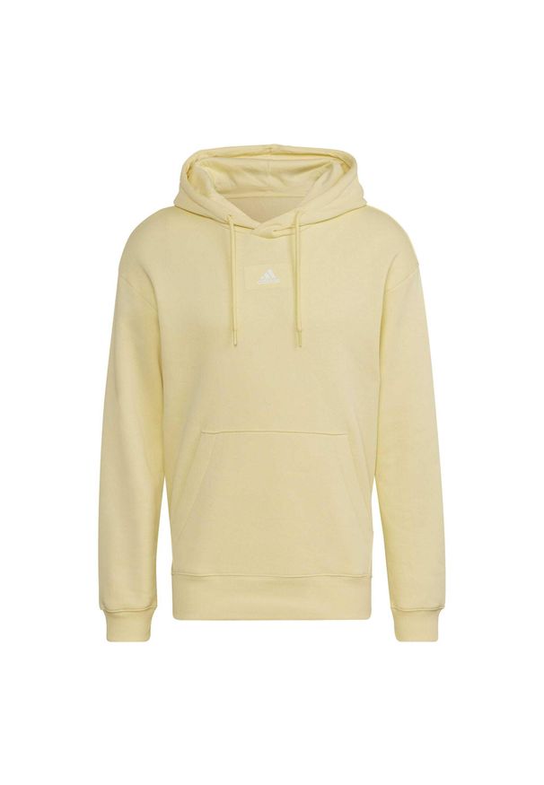 Adidas - Bluza z polaru bawełnianego adidas. Kolor: żółty. Materiał: polar, bawełna