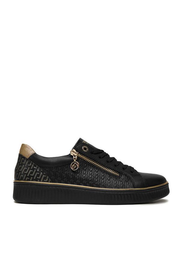 Remonte Sneakersy D2E00-03 Czarny. Kolor: czarny. Materiał: skóra
