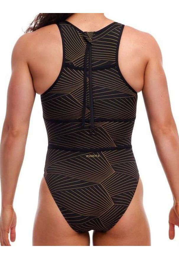 FUNKITA - Strój pływacki Funkita Gold Weaver Hi Flyer zapinany na suwak. Kolor: czarny
