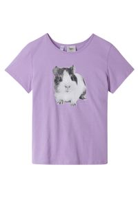 T-shirt dziewczęcy z fotodrukiem bonprix kolor bzu. Kolor: fioletowy #1