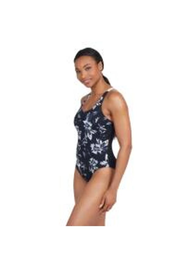 ZOGGS - Strój pływacki jednoczęściowy damski Zoggs Juliet Actionback. Kolor: wielokolorowy, biały, czarny