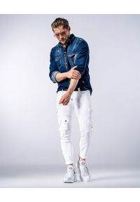 GUNS & TUXEDOS - Białe jeansy z kieszeniami Mohicans 3. Kolor: biały. Materiał: jeans. Styl: elegancki #6