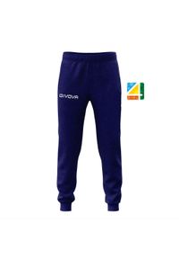 Spodnie do joggingu Givova King Navy XL - Komfort i Styl. Kolor: niebieski. Materiał: poliester, bawełna. Sport: bieganie
