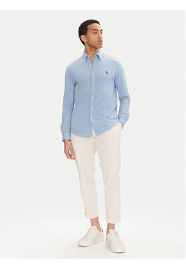 Polo Ralph Lauren Koszula 710654408025 Niebieski Regular Fit. Typ kołnierza: polo. Kolor: niebieski. Materiał: bawełna