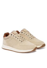 TOMMY HILFIGER - Tommy Hilfiger Sneakersy Newport Mix FM0FM05835 Beżowy. Kolor: beżowy. Materiał: zamsz, skóra #2
