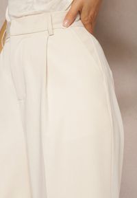 Renee - Jasnobeżowe Szerokie Spodnie High Waist Seraphella. Stan: podwyższony. Kolor: beżowy #5