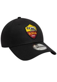 New Era - Czapka z daszkiem męska Core 9FORTY AS Roma Cap. Kolor: czarny. Materiał: bawełna