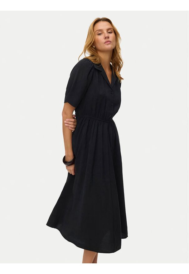 Vero Moda Sukienka koszulowa Rory 10347514 Czarny Regular Fit. Kolor: czarny. Materiał: wiskoza. Typ sukienki: koszulowe