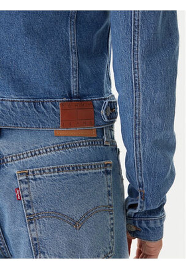 Tommy Jeans Kurtka jeansowa Vivianne DW0DW22489 Niebieski Slim Fit. Kolor: niebieski. Materiał: bawełna