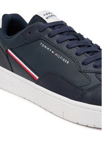 TOMMY HILFIGER - Tommy Hilfiger Sneakersy Th Basket Core Stripes FM0FM05631 Granatowy. Kolor: niebieski. Materiał: skóra #6