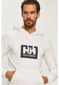 Helly Hansen - Bluza. Okazja: na co dzień. Typ kołnierza: kaptur. Kolor: biały. Materiał: bawełna, dzianina. Wzór: nadruk. Styl: casual #2