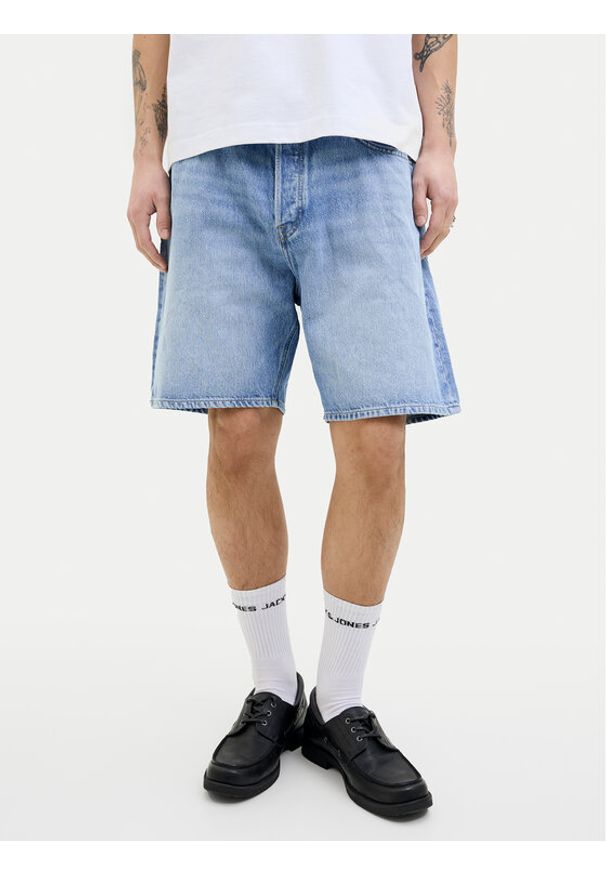 Jack & Jones Szorty jeansowe Tony 12269533 Niebieski Loose Fit. Kolor: niebieski. Materiał: bawełna