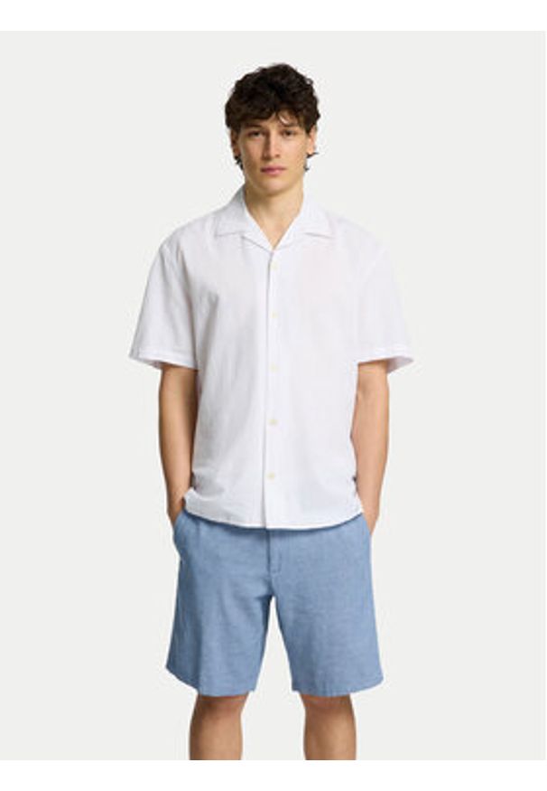 Selected Homme Szorty materiałowe Brody 16087638 Niebieski Regular Fit. Kolor: niebieski. Materiał: bawełna, len