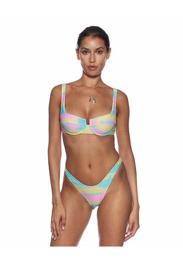 REINA OLGA - Bikini z wzorem tie-dye Brigitte. Kolor: niebieski. Materiał: materiał