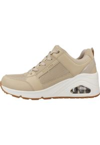 skechers - Buty SKECHERS UNO WEDGE - EVERYTHI Jasnobrązowy. Kolor: beżowy, wielokolorowy, brązowy. Materiał: syntetyk, tkanina