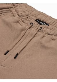 Ombre Clothing - Spodnie męskie dresowe joggery P987 - jasnobrązowe - L. Kolor: brązowy. Materiał: dresówka #4