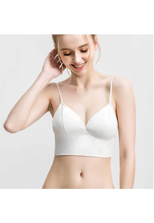 Intica - Biustonosz z wycięciem na plecach do codziennego noszenia Lieselore. Kolor: biały. Materiał: tkanina