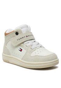 TOMMY HILFIGER - Tommy Hilfiger Sneakersy High Top Lace-Up/Velcro SneakerT3X9-33342-1269 M Biały. Kolor: biały. Materiał: skóra #6