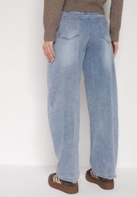 Born2be - Niebieskie Jeansy Balloon z Regularnym Stanem i Ozdobnym Wiązaniem Rislyn. Okazja: na co dzień. Kolor: niebieski. Styl: casual, klasyczny #2