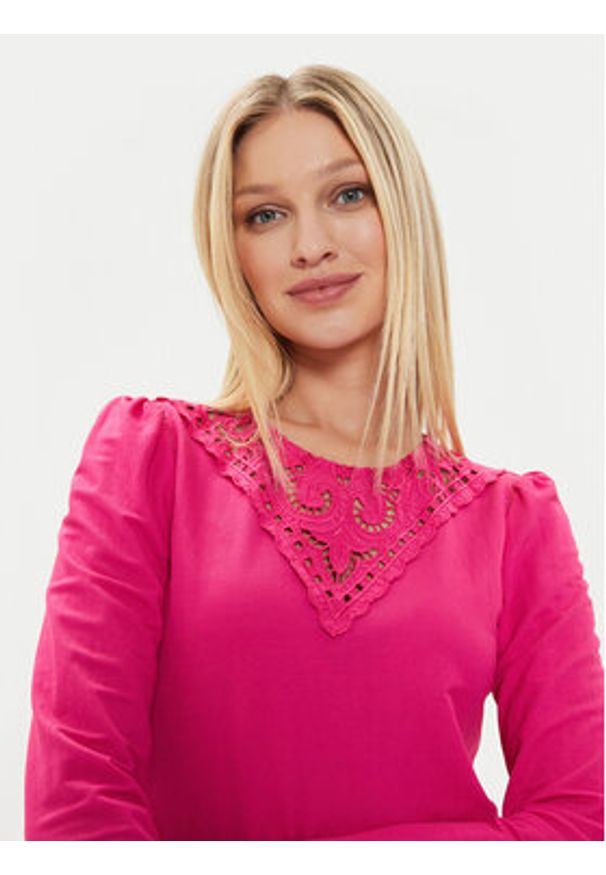 Morgan Bluzka 241-TANIO Różowy Regular Fit. Kolor: różowy. Materiał: syntetyk
