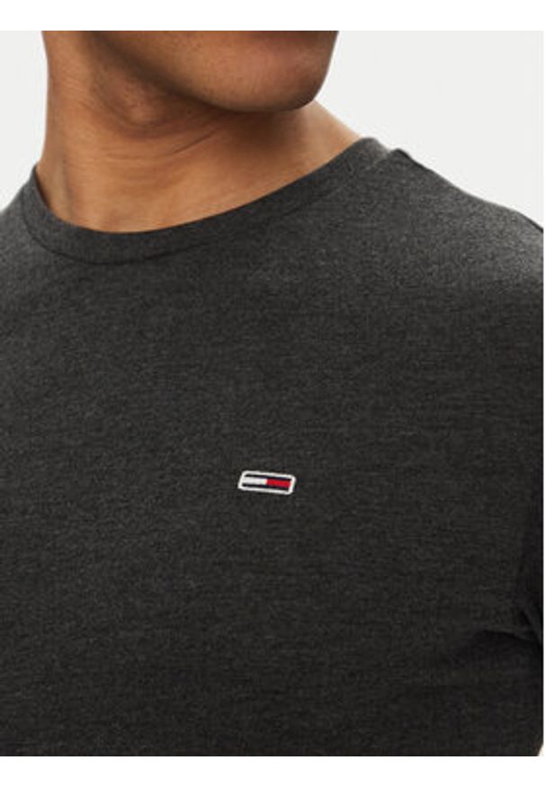 Tommy Jeans T-Shirt Jaspe DM0DM20363 Czarny Slim Fit. Kolor: czarny. Materiał: bawełna