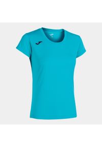 Koszulka do biegania damska Joma Record II z krótkim rękawem. Kolor: wielokolorowy, niebieski, turkusowy, różowy. Materiał: poliester. Długość rękawa: krótki rękaw. Długość: krótkie. Sport: bieganie