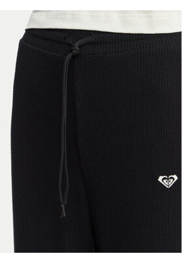 Roxy Spodnie dresowe Rise & Vibe New Rib ERJNP03673 Czarny Relaxed Fit. Kolor: czarny. Materiał: wiskoza