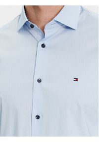 TOMMY HILFIGER - Tommy Hilfiger Koszula Cl Stretch Poplin Contrast Shirt MW0MW34259 Niebieski Regular Fit. Kolor: niebieski. Materiał: bawełna #4