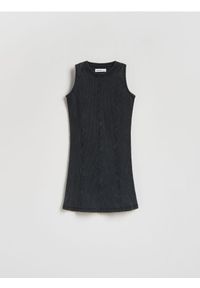 Reserved - Sukienka z efektem sprania - czarny. Kolor: czarny. Materiał: bawełna