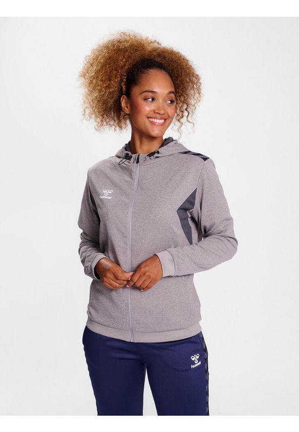 Bluza damska sportowa Hummel Authentic Poly Zip Hoodie Woman. Typ kołnierza: kaptur. Kolor: szary