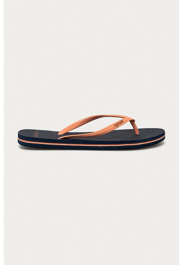 Rip Curl - Japonki. Kolor: niebieski. Materiał: materiał. Wzór: gładki. Obcas: na obcasie. Wysokość obcasa: niski