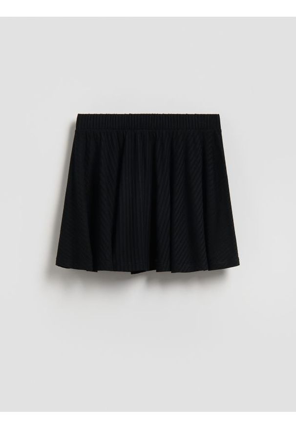 Reserved - Bawełniana spódnica - czarny. Kolor: czarny. Materiał: bawełna