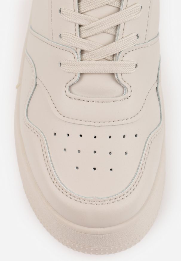 Born2be - Beżowe Sneakersy na Grubej Podeszwie przed Kostkę Kiwiana. Okazja: na co dzień. Wysokość cholewki: przed kostkę. Nosek buta: okrągły. Zapięcie: sznurówki. Kolor: beżowy. Materiał: jeans. Sezon: wiosna, jesień