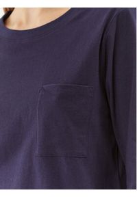 Triumph Koszulka piżamowa Mix & Match LSL Top Chest Pocket 03 10216519 Granatowy Regular Fit. Kolor: niebieski. Materiał: bawełna