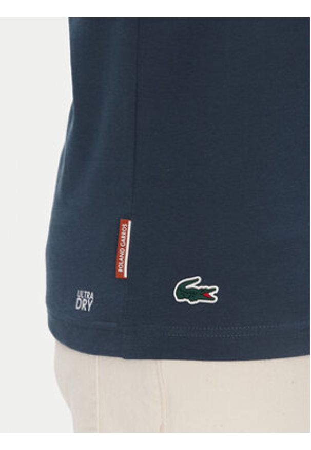 Lacoste T-Shirt TH8725 Granatowy Regular Fit. Kolor: niebieski. Materiał: bawełna