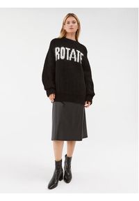 ROTATE Sweter Trui 112075100 Czarny Oversize. Kolor: czarny. Materiał: wełna #3