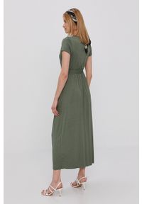 Haily's Sukienka kolor zielony maxi rozkloszowana. Kolor: zielony. Materiał: dzianina. Długość rękawa: krótki rękaw. Wzór: gładki. Typ sukienki: rozkloszowane. Długość: maxi #2