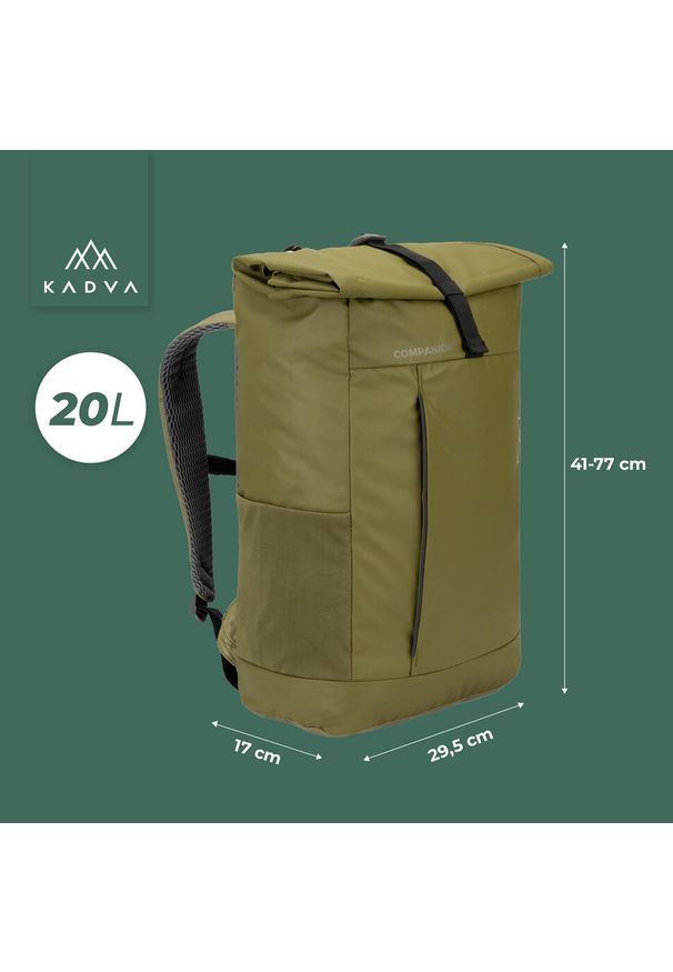 Plecak miejski KADVA Companion 20 l. Kolor: zielony