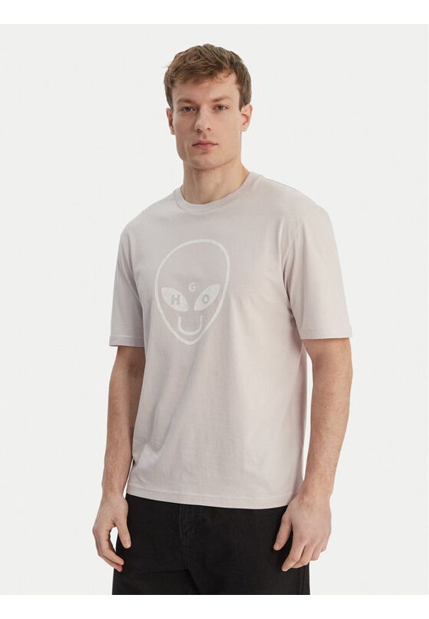 Hugo - HUGO T-Shirt Nalien 50560060 Fioletowy Regular Fit. Kolor: fioletowy. Materiał: bawełna