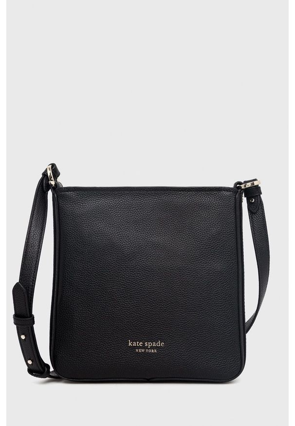 Kate Spade torebka skórzana kolor czarny. Kolor: czarny. Materiał: skórzane