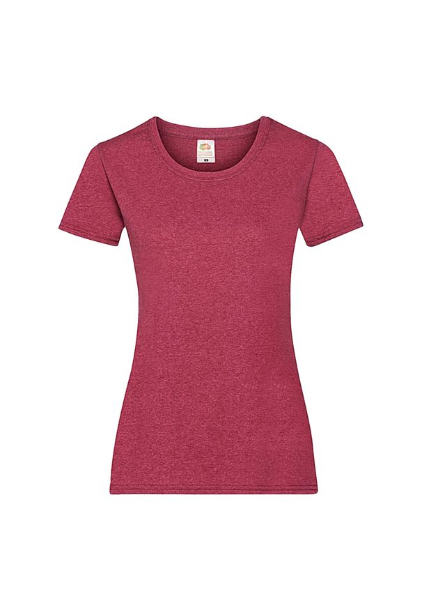 FRUIT OF THE LOOM - Koszulka Damska Valueweight Heather T-shirt. Kolor: czerwony